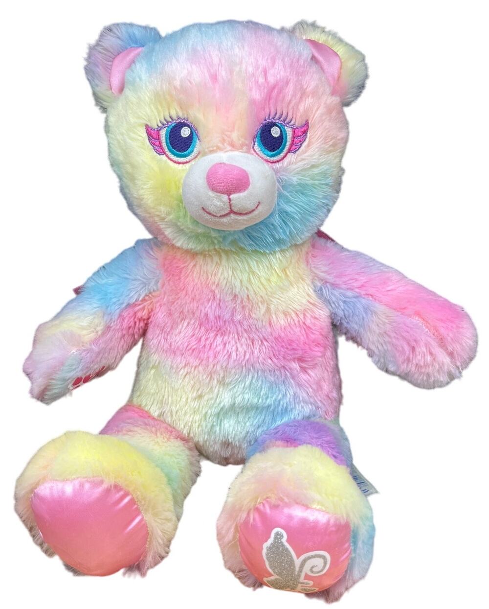 Build a Bear Beary Fairy Friends 16" Plush Rainbow Pastel Bear Pink Wings BAB